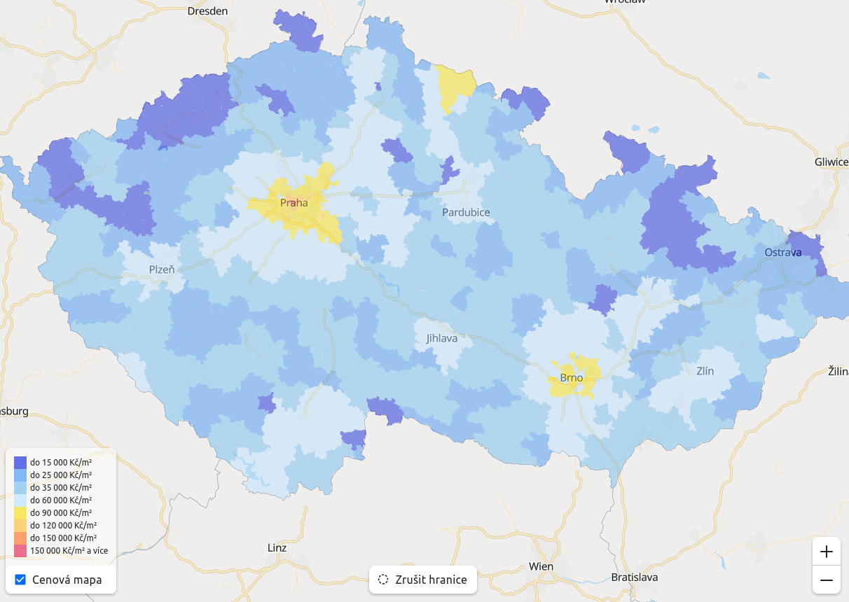 cenová mapa
