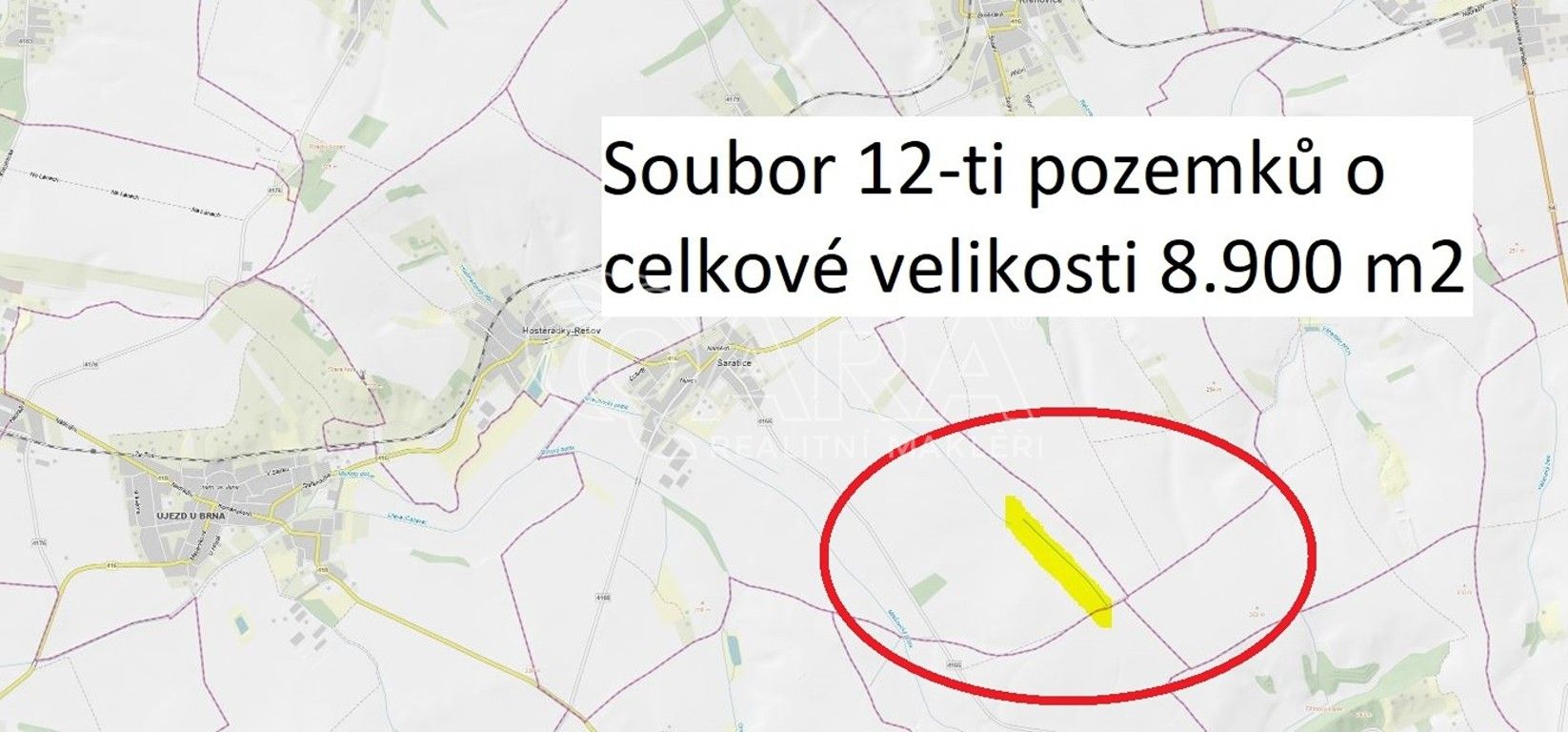 Zemědělské pozemky, Šaratice, 8 900 m²