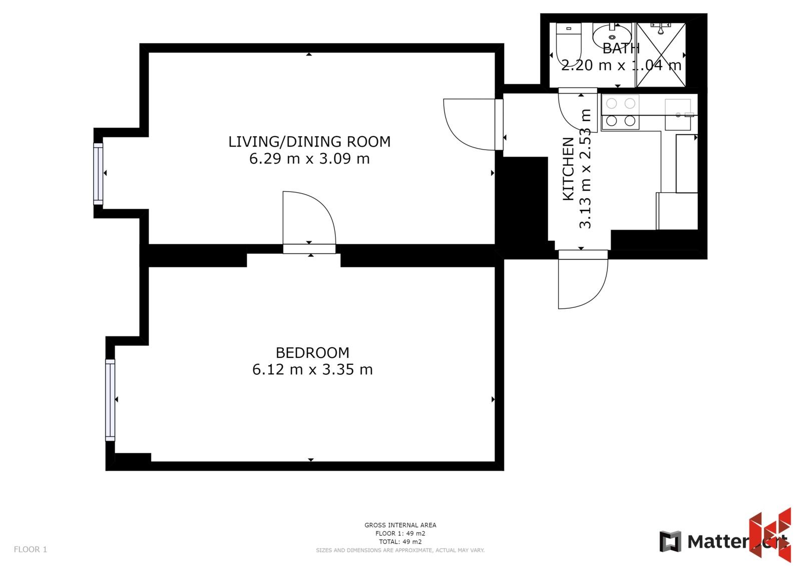 Prodej byt 2+kk - Drtinova, Praha, 39 m²