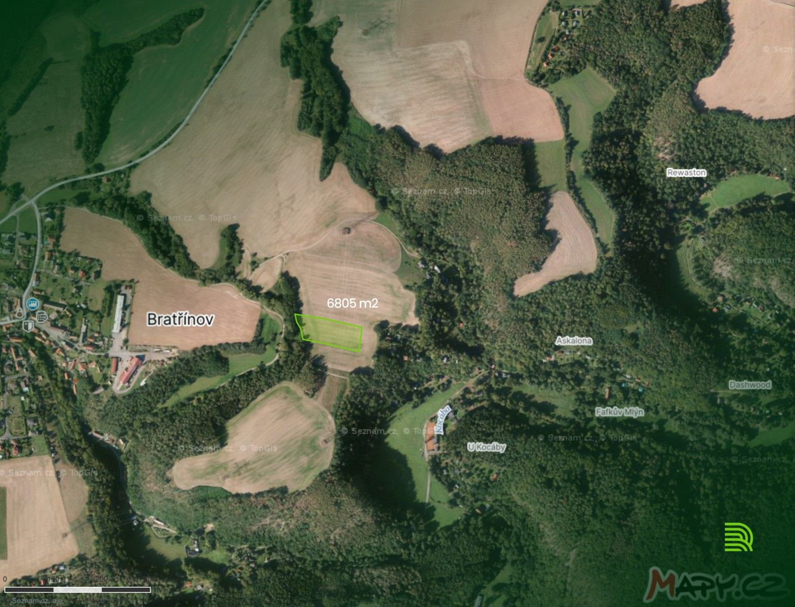 Prodej zemědělský pozemek - Bratřínov, 6 805 m²