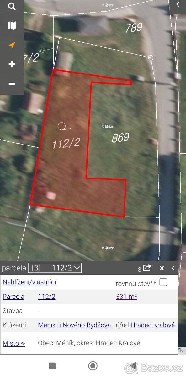 Prodej pozemek pro bydlení - Měník, 503 64, 781 m²