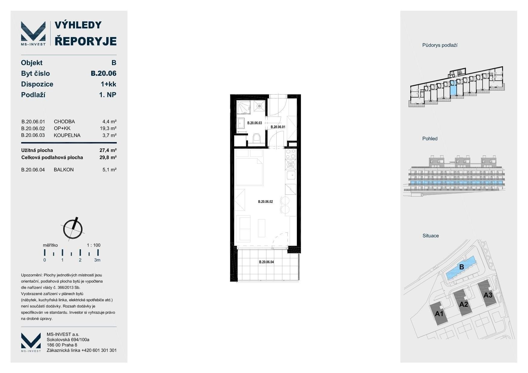 Prodej byt 1+kk - Jáchymovská, Praha, 27 m²