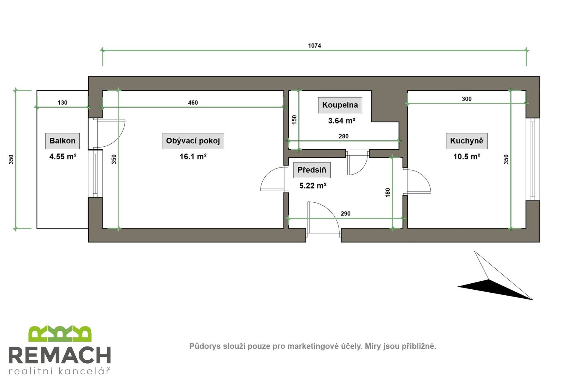 Pronájem byt 1+1 - Louky, Uherské Hradiště, 35 m²
