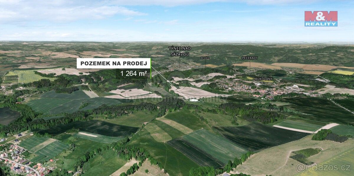 Louky, Týnec nad Sázavou, 257 41, 1 264 m²