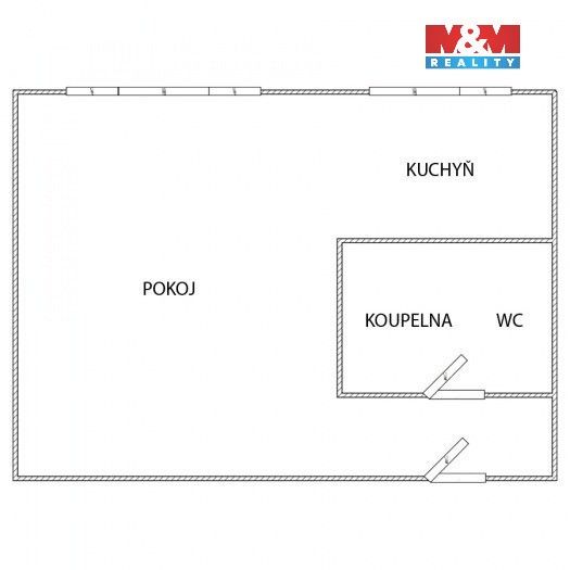 Pronájem byt 1+kk - Nová, Pardubice, 30 m²