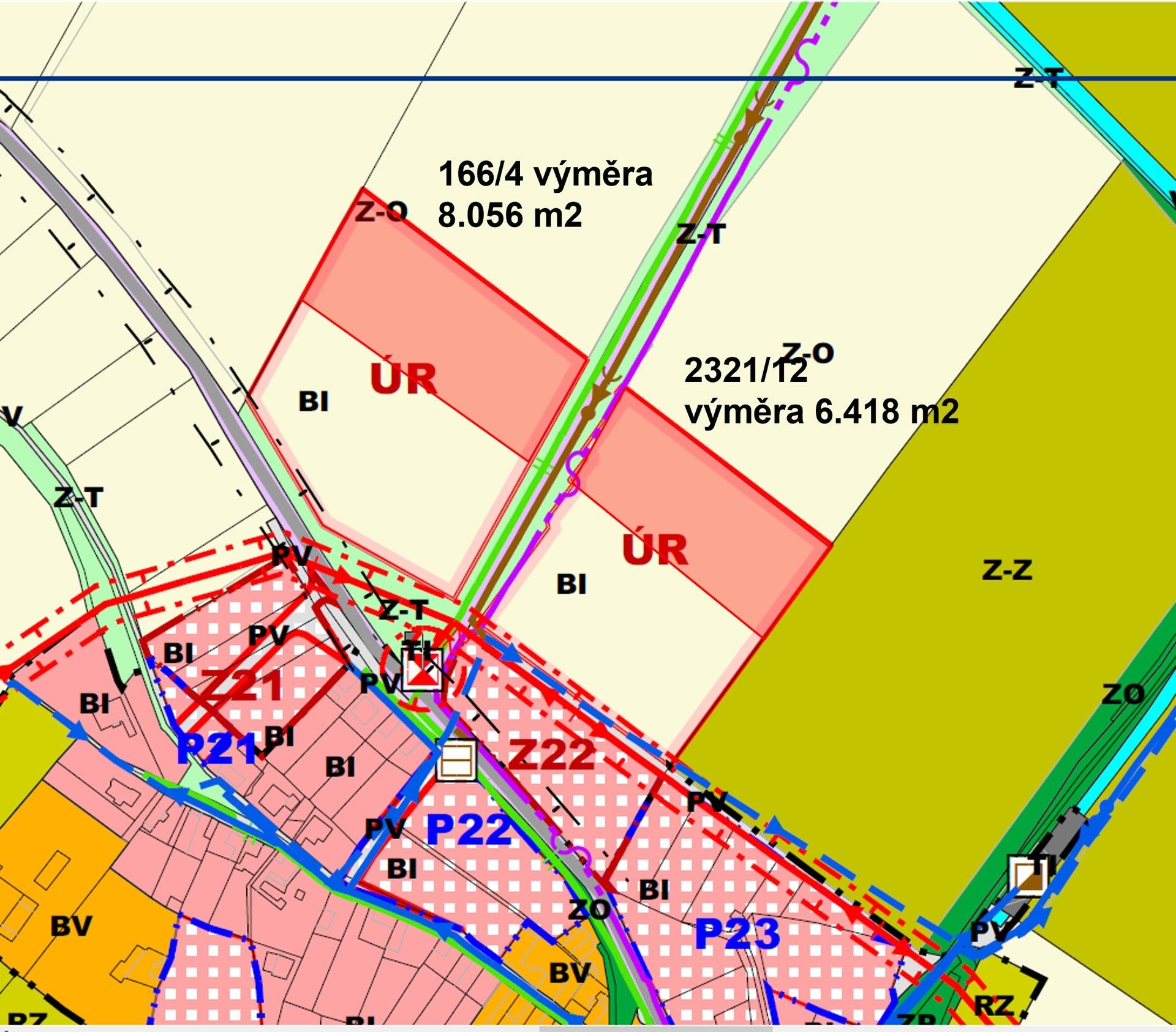 Pozemky pro bydlení, Bechlín, 6 418 m²