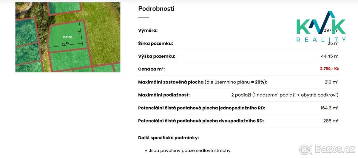 Prodej pozemek pro bydlení - Ostrov nad Ohří, 363 01, 1 097 m²