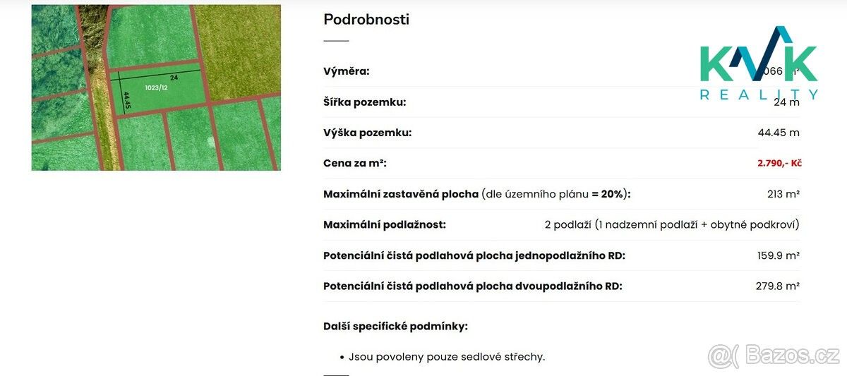 Prodej pozemek pro bydlení - Ostrov nad Ohří, 363 01, 1 066 m²