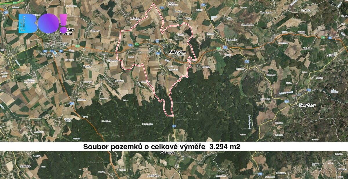 Zemědělské pozemky, Bučovice, 685 01, 3 294 m²