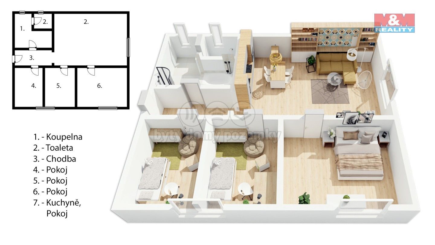 Prodej byt 4+kk - Kpt. Jaroše, Kolín, 70 m²