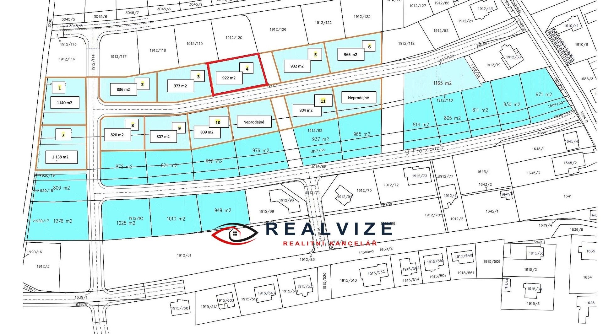 Pozemky pro bydlení, Třeboň, 922 m²