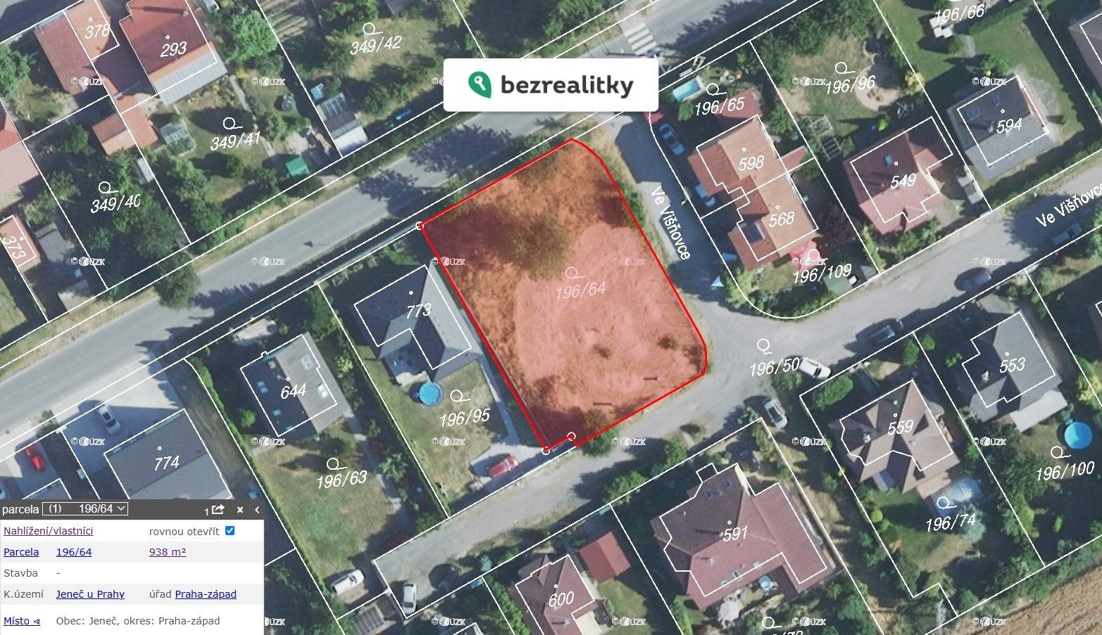 Pozemky pro bydlení, Jeneč, 938 m²