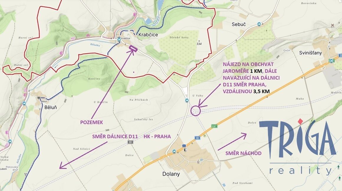 Pozemky pro bydlení, Krabčice, Dolany, 6 536 m²