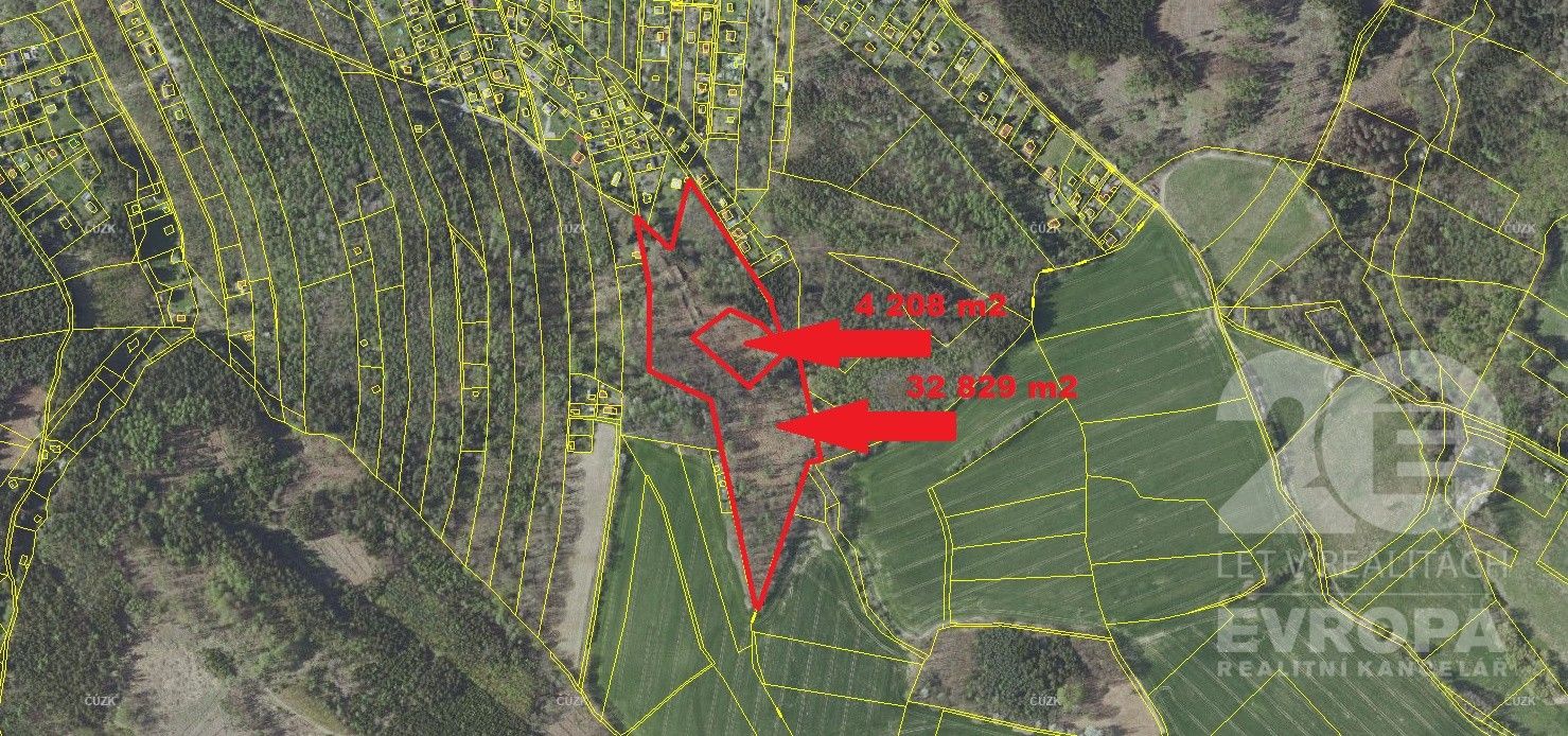 Prodej les - Psáry, 37 037 m²