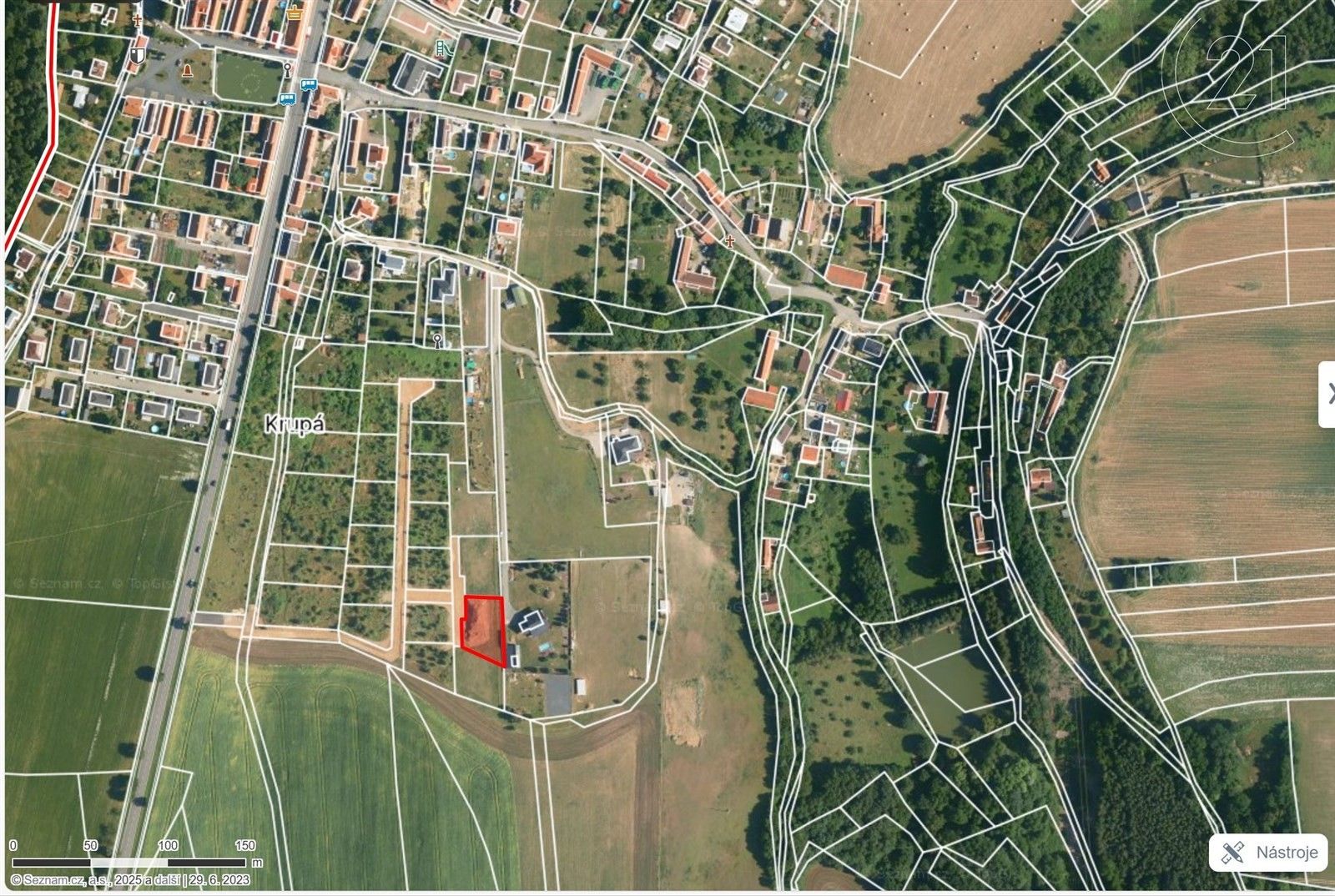 Pozemky pro bydlení, Krupá, 958 m²