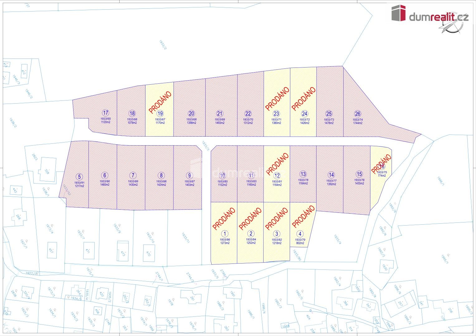Pozemky pro bydlení, Krásné, Tři Sekery, 1 392 m²