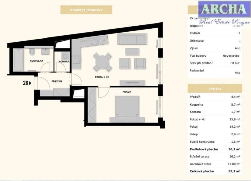 Prodej byt 2+kk - V Horkách, Praha, 85 m²