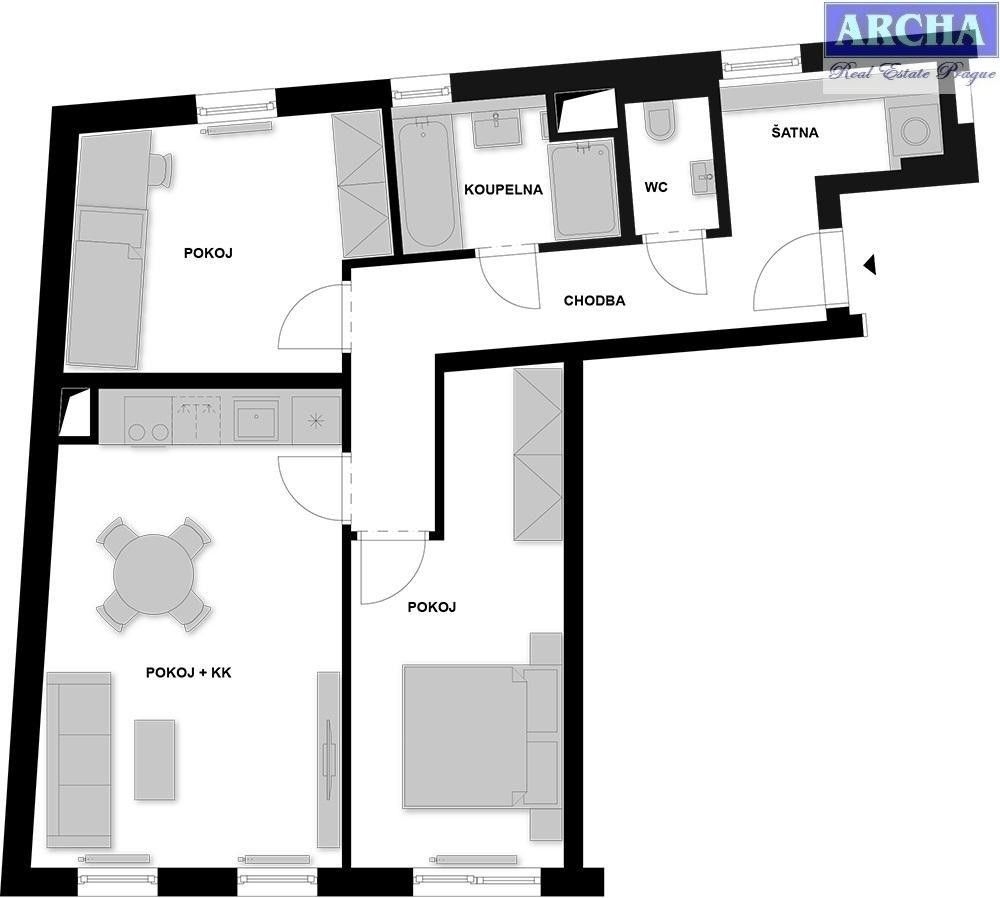 Prodej byt 3+kk - U křížku, Praha, 106 m²