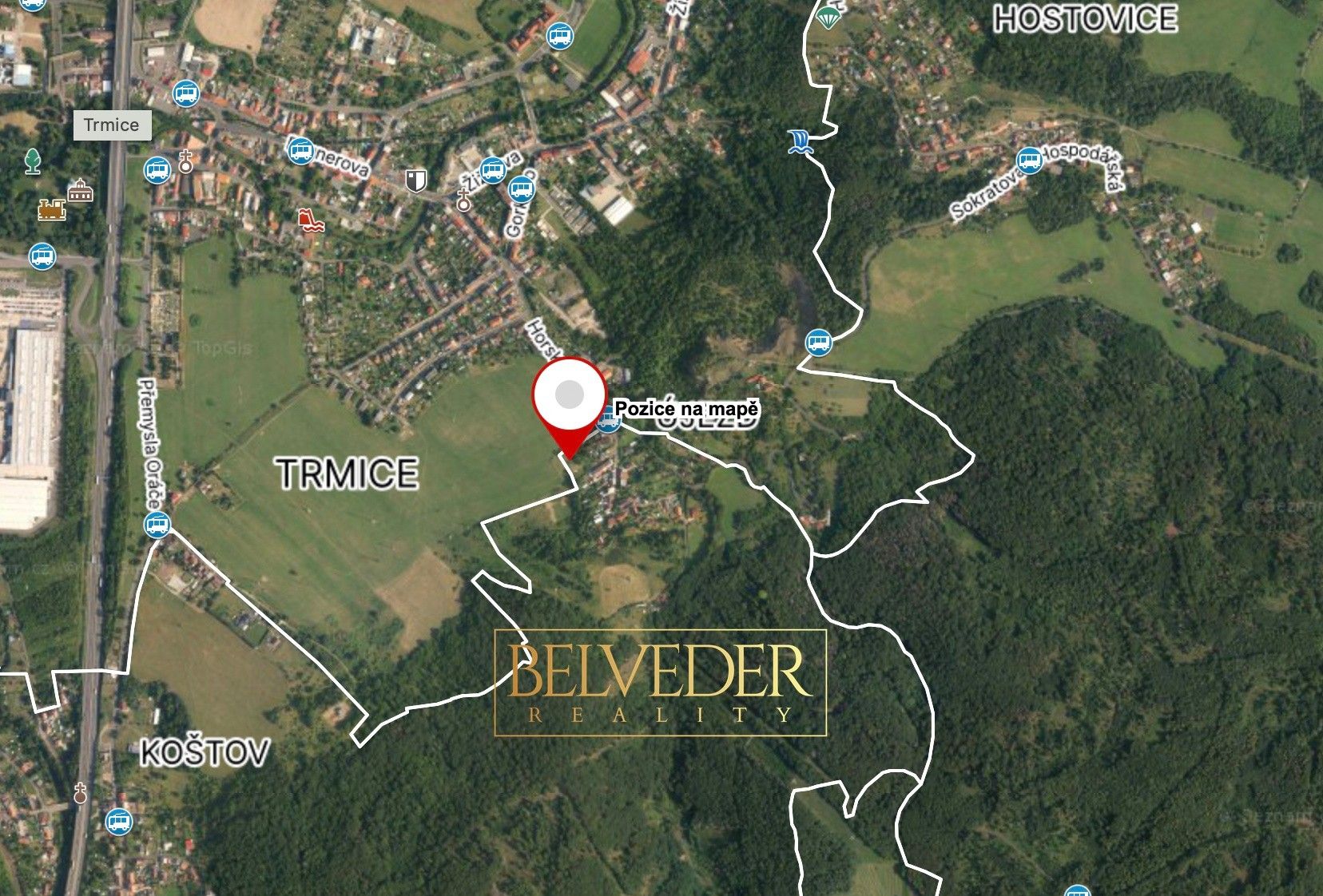 Zahrady, Koštov, Trmice, 524 m²