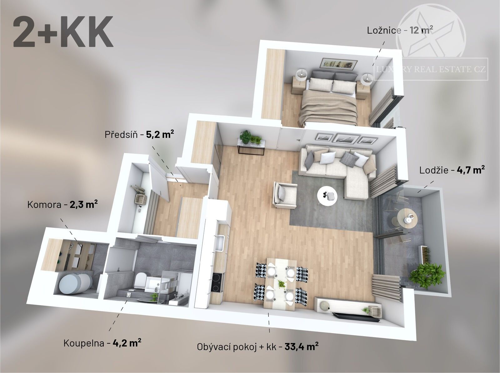 Prodej byt 2+kk - Na výběžku, Praha, 61 m²