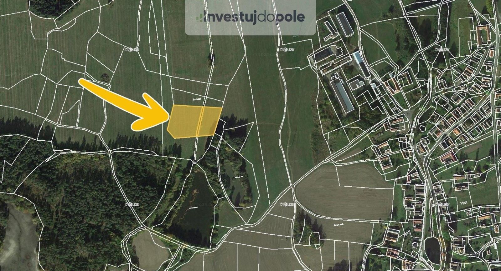 Prodej louka - Vydří, 9 498 m²