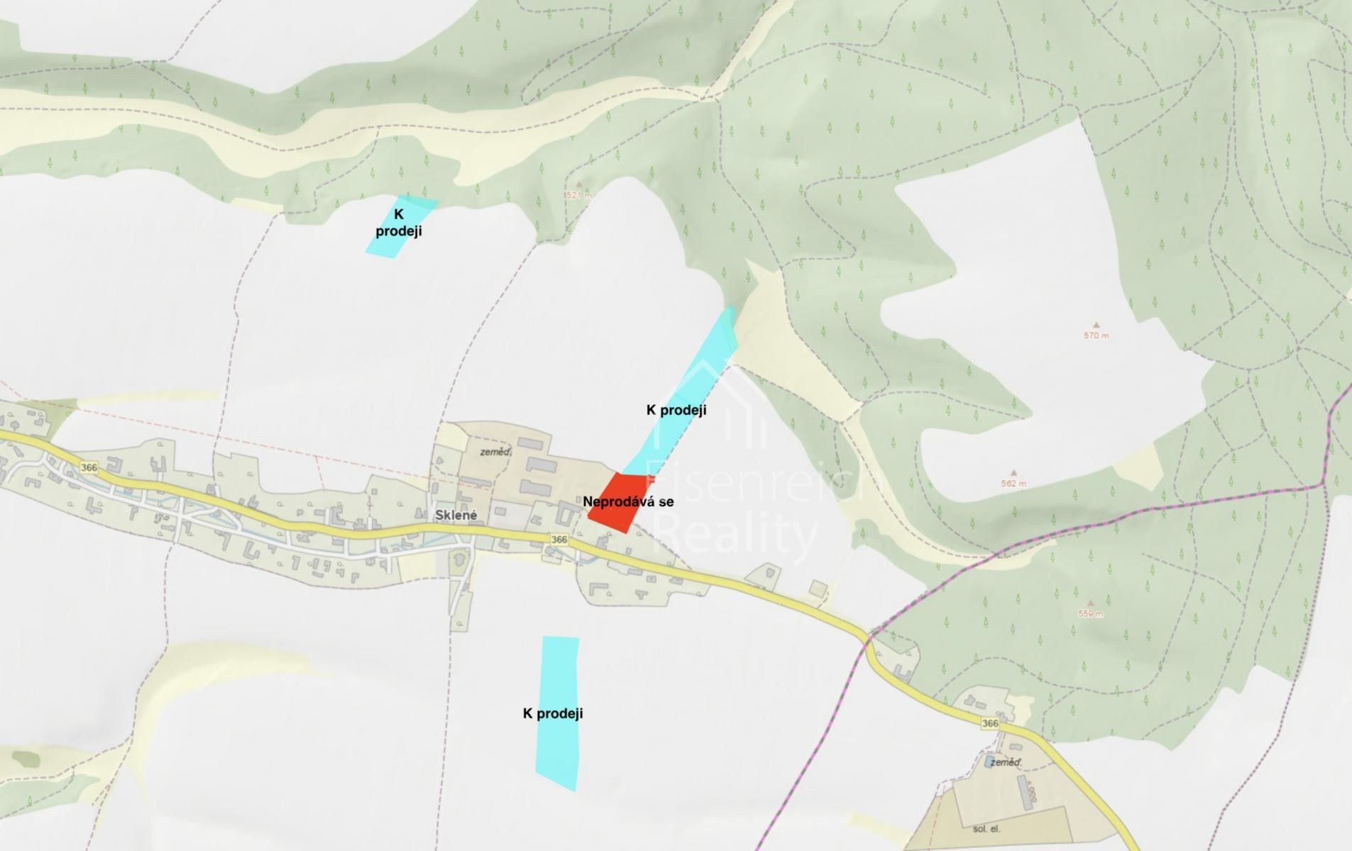 Zemědělské pozemky, Sklené, Svitavy, 62 743 m²