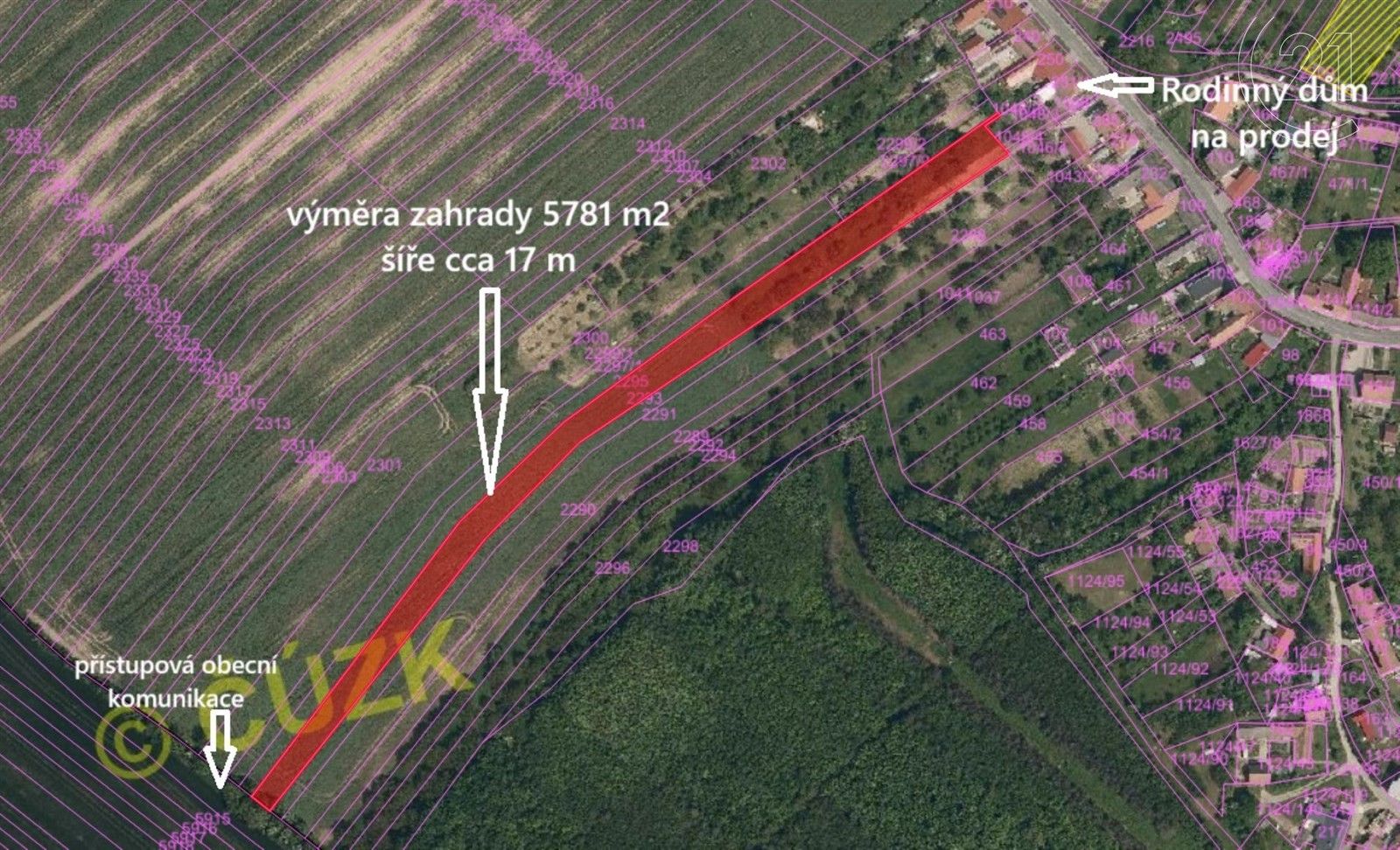 Zahrady, Stavěšice, 5 781 m²