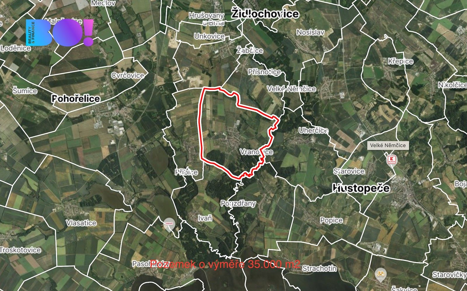Zemědělské pozemky, Vranovice, 35 000 m²