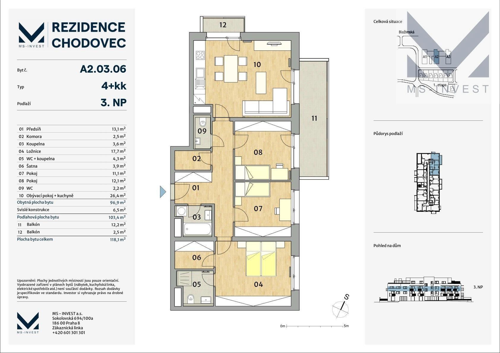 4+kk, Blažimská, Praha, 97 m²