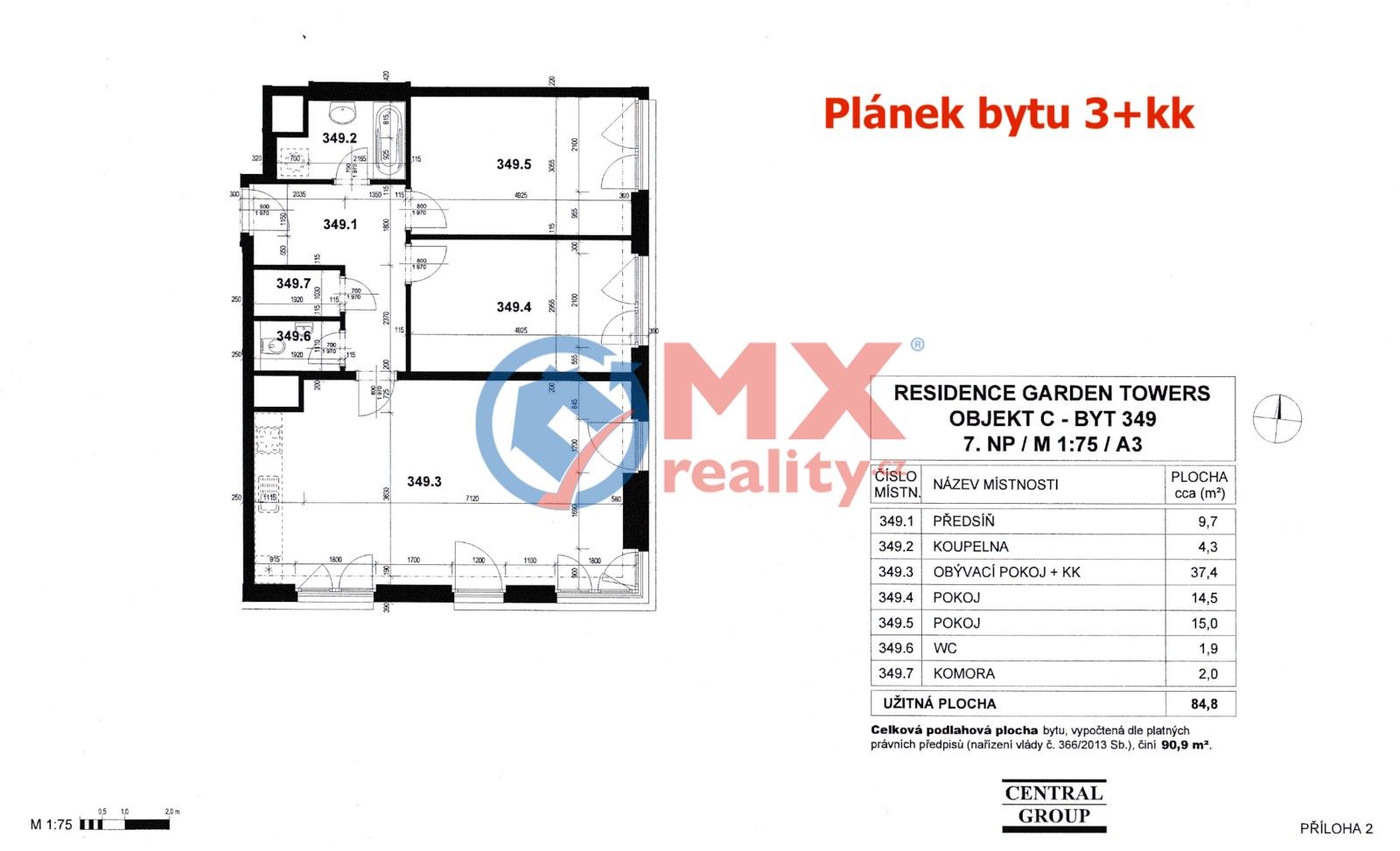 Prodej byt 3+kk - Olšanská, Praha, 85 m²