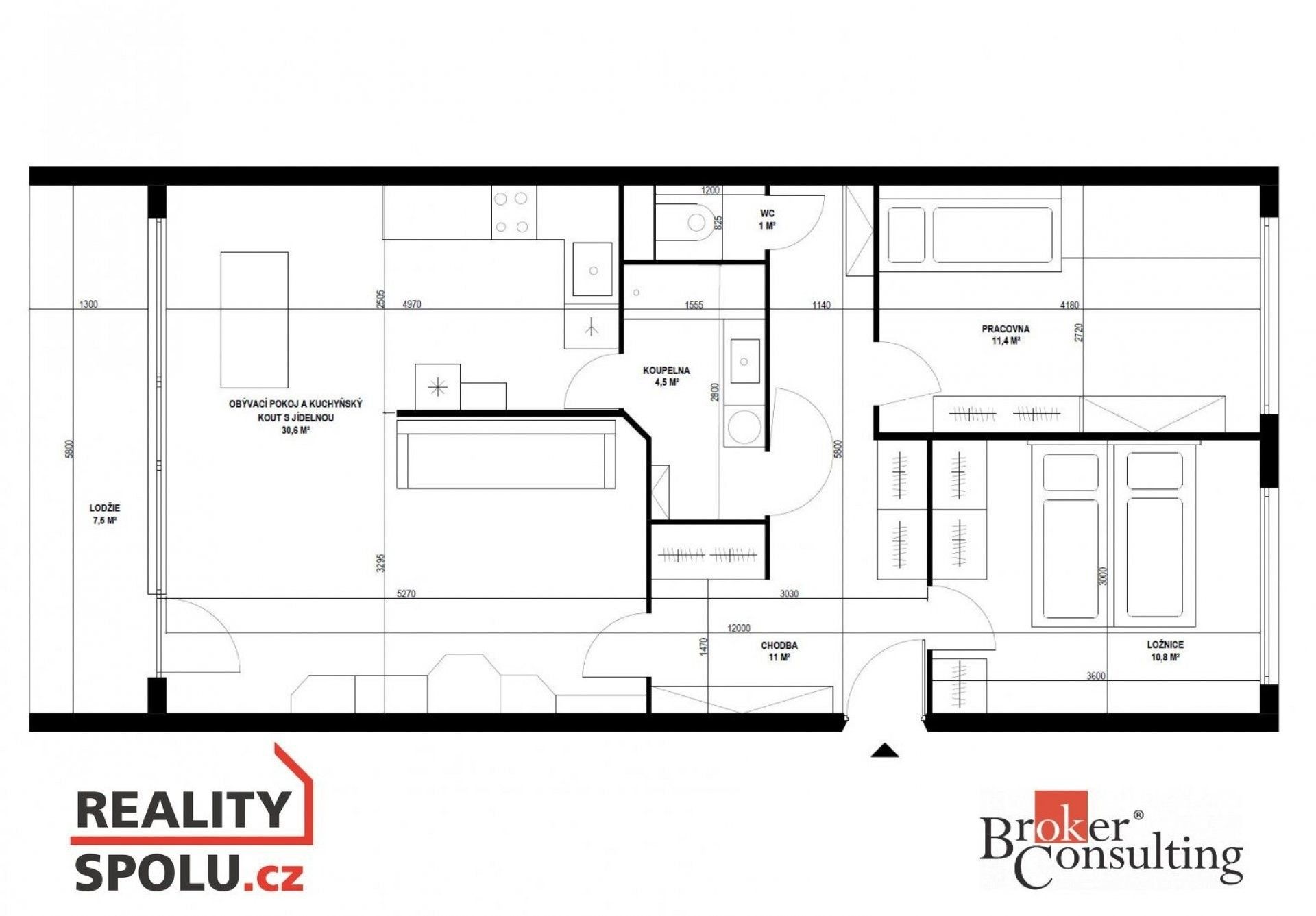 Prodej byt 3+kk - Novodvorská, Praha, 78 m²