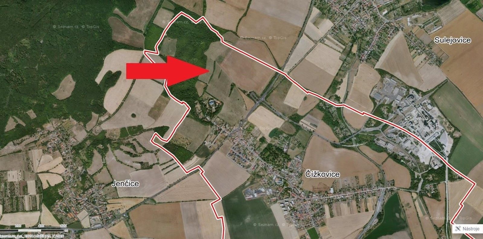 Zemědělské pozemky, Jiráskova, Čížkovice, 7 073 m²