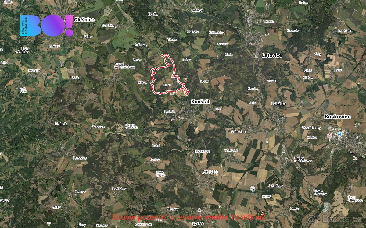 Zemědělské pozemky, Kunštát na Moravě, 679 72, 16 985 m²
