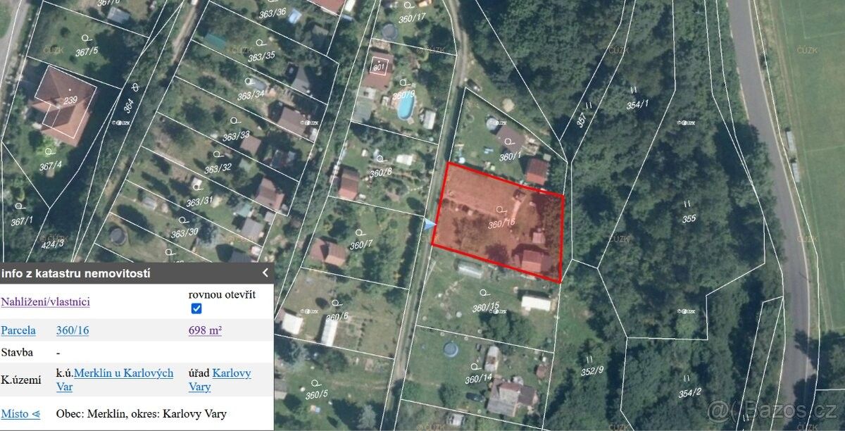 Zahrady, Merklín u Karlových Var, 362 34, 698 m²