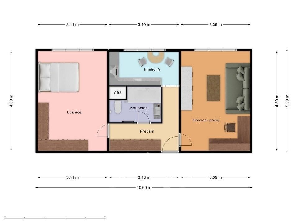 2+1, Nad úžlabinou, Praha, 53 m²