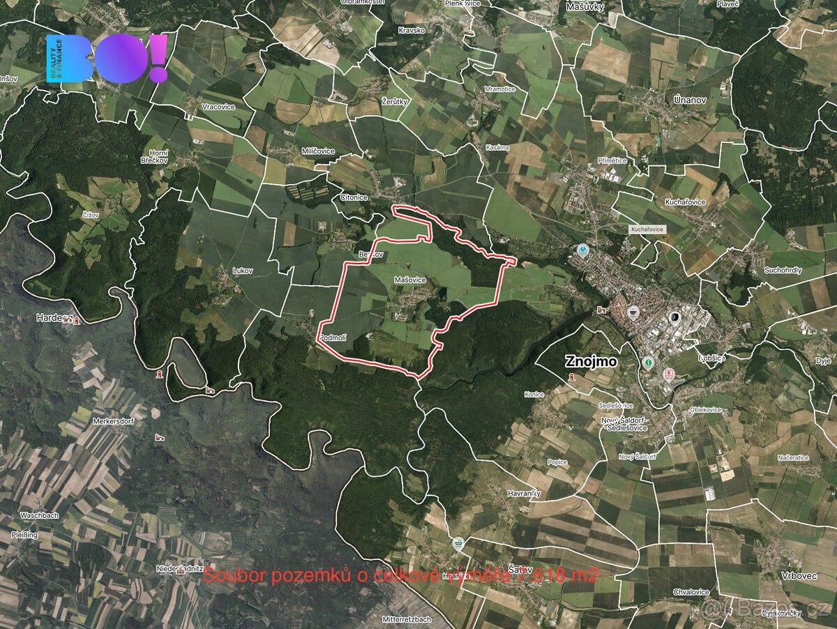 Zemědělské pozemky, Loděnice u Moravského Krumlova, 671 75, 7 618 m²