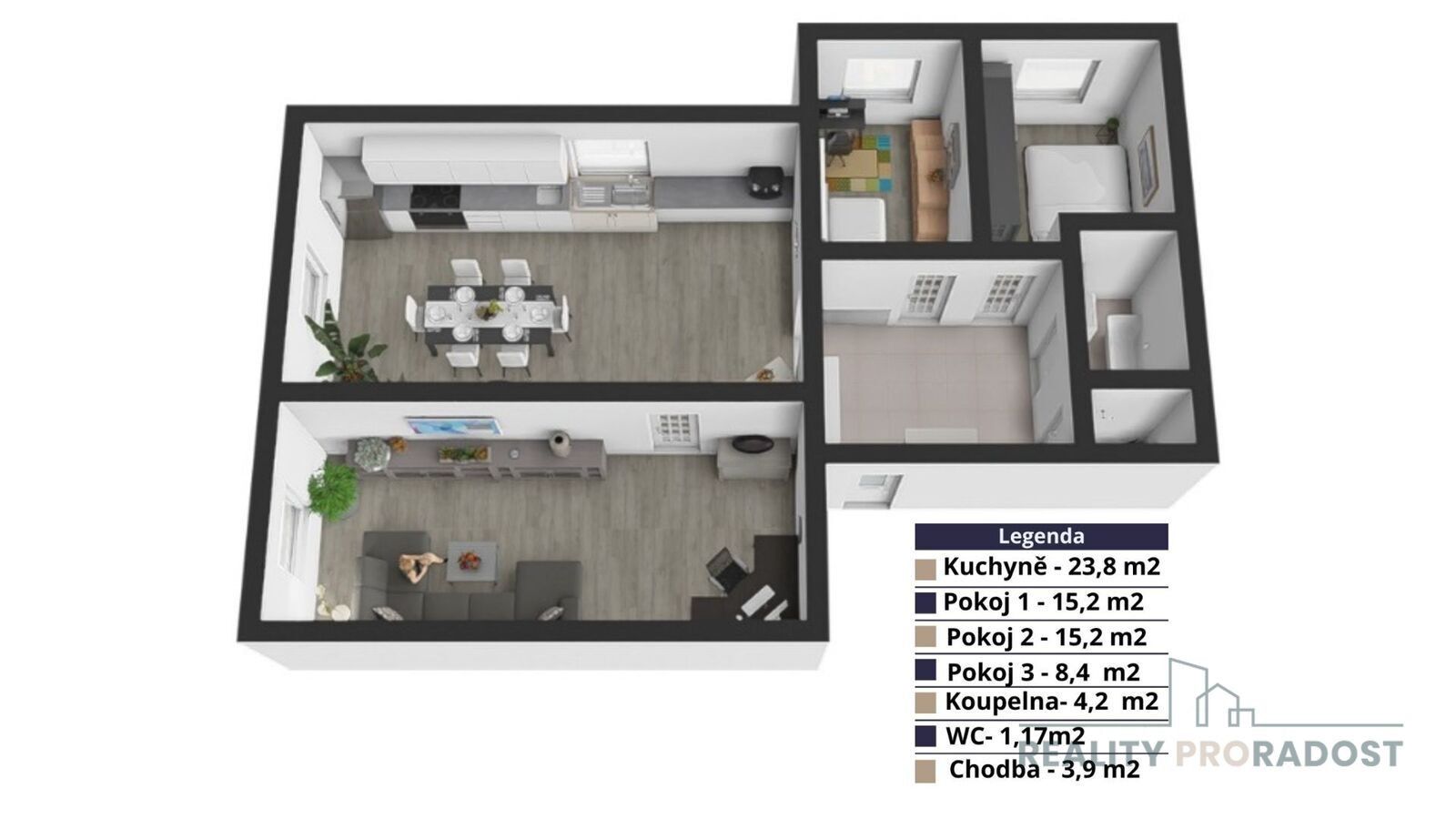 Prodej byt 3+1 - Kusého, Praha, 72 m²