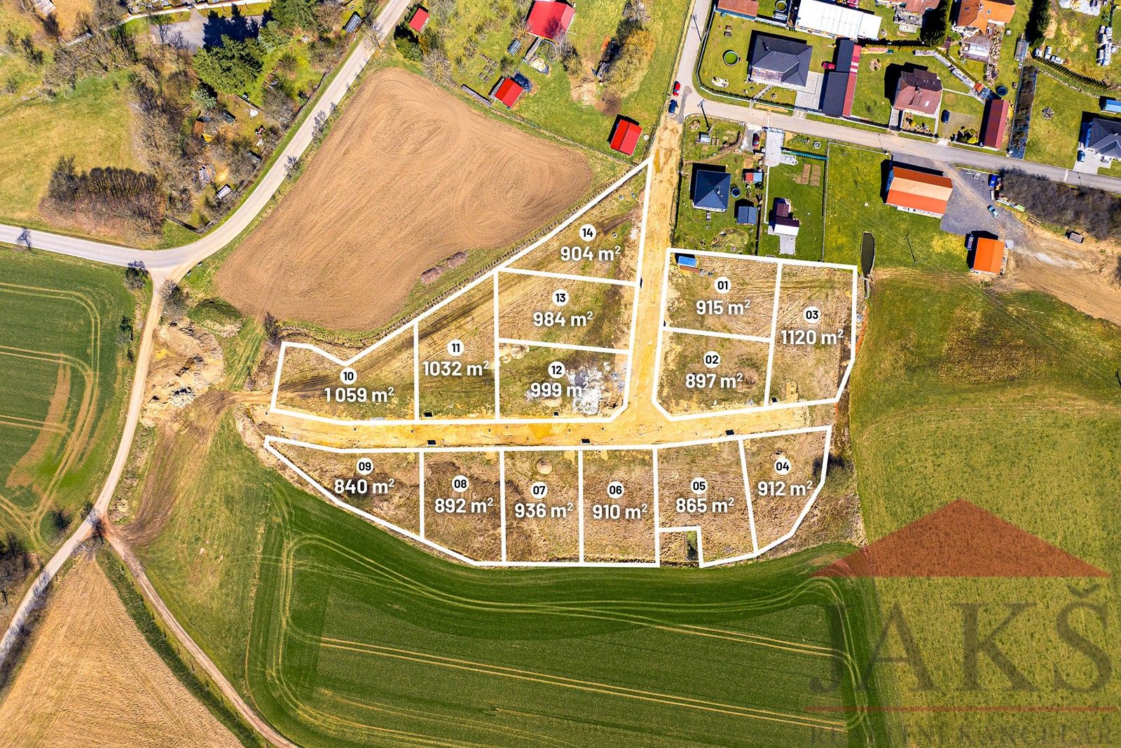 Pozemky pro bydlení, Záboří, 865 m²