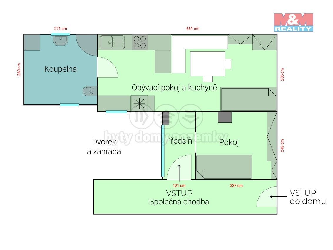 2+kk, Přímá, Brno, 40 m²
