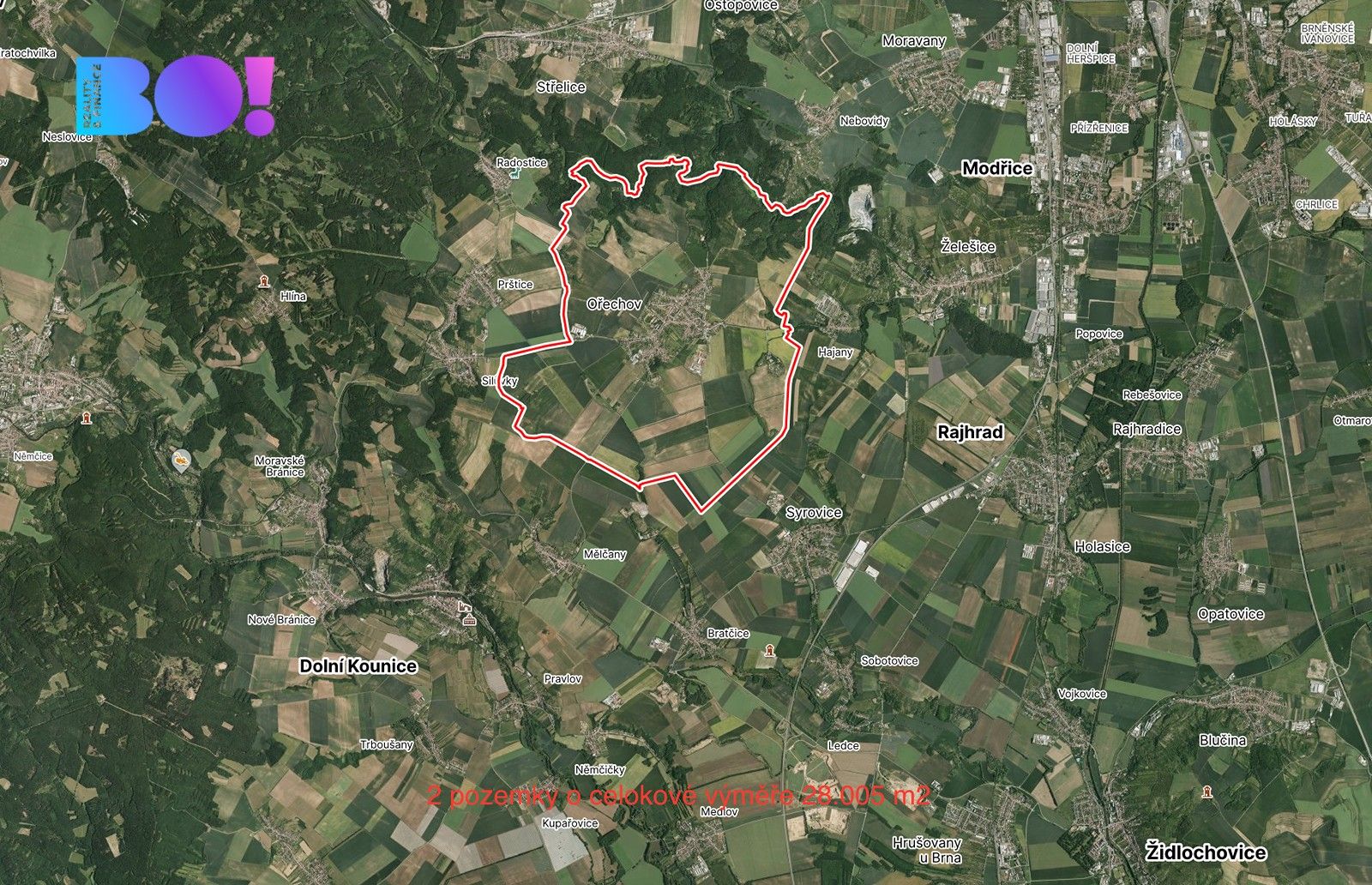 Zemědělské pozemky, Ořechov, 28 005 m²