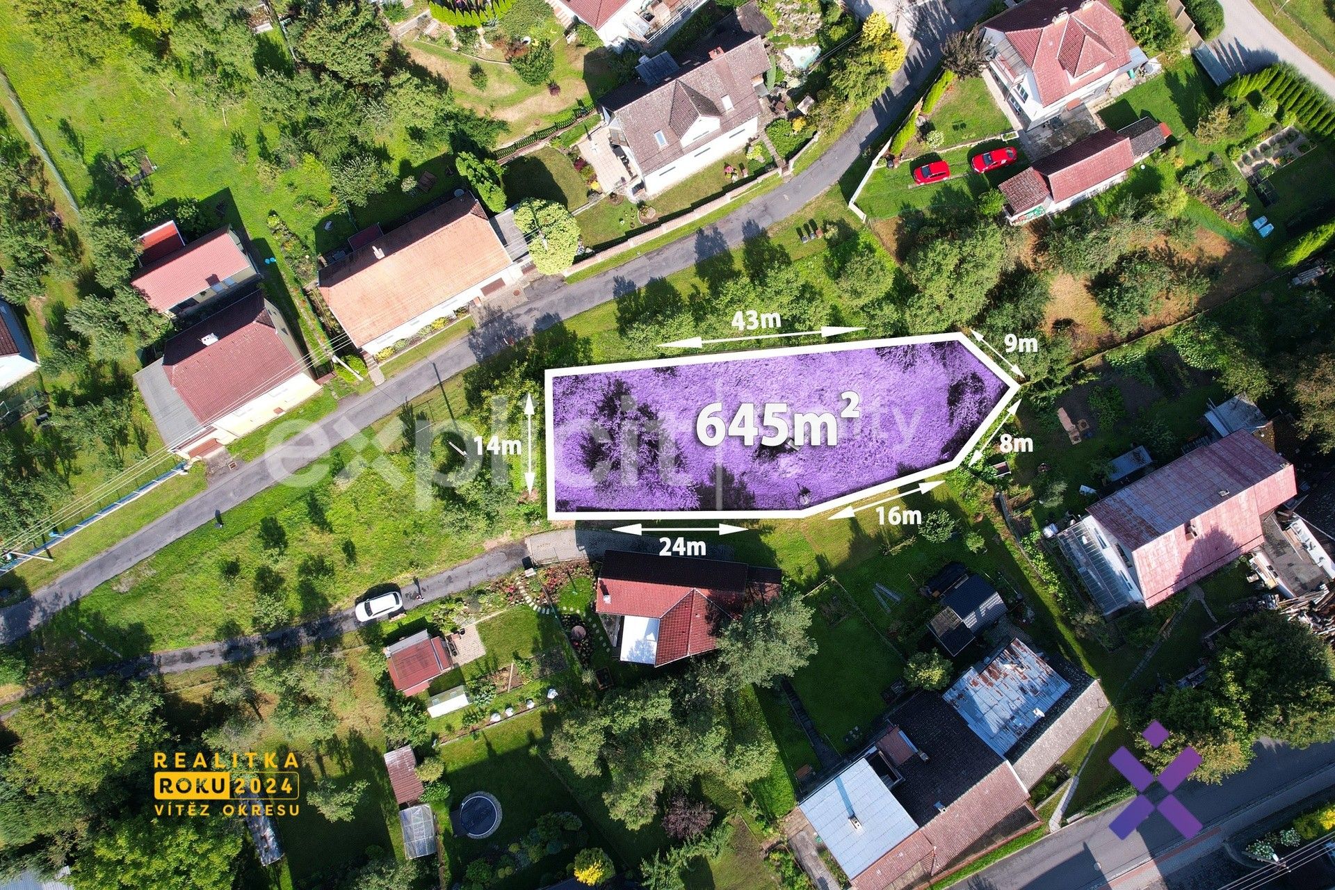 Pozemky pro bydlení, Kostelec, Zlín, 645 m²