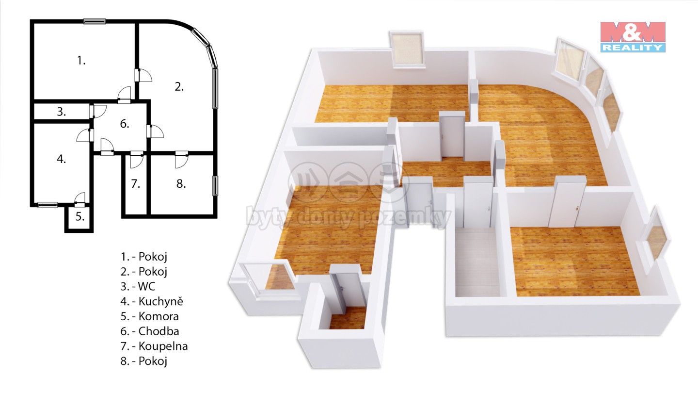 Pronájem byt 3+1 - Kreibichova, Slaný, 80 m²