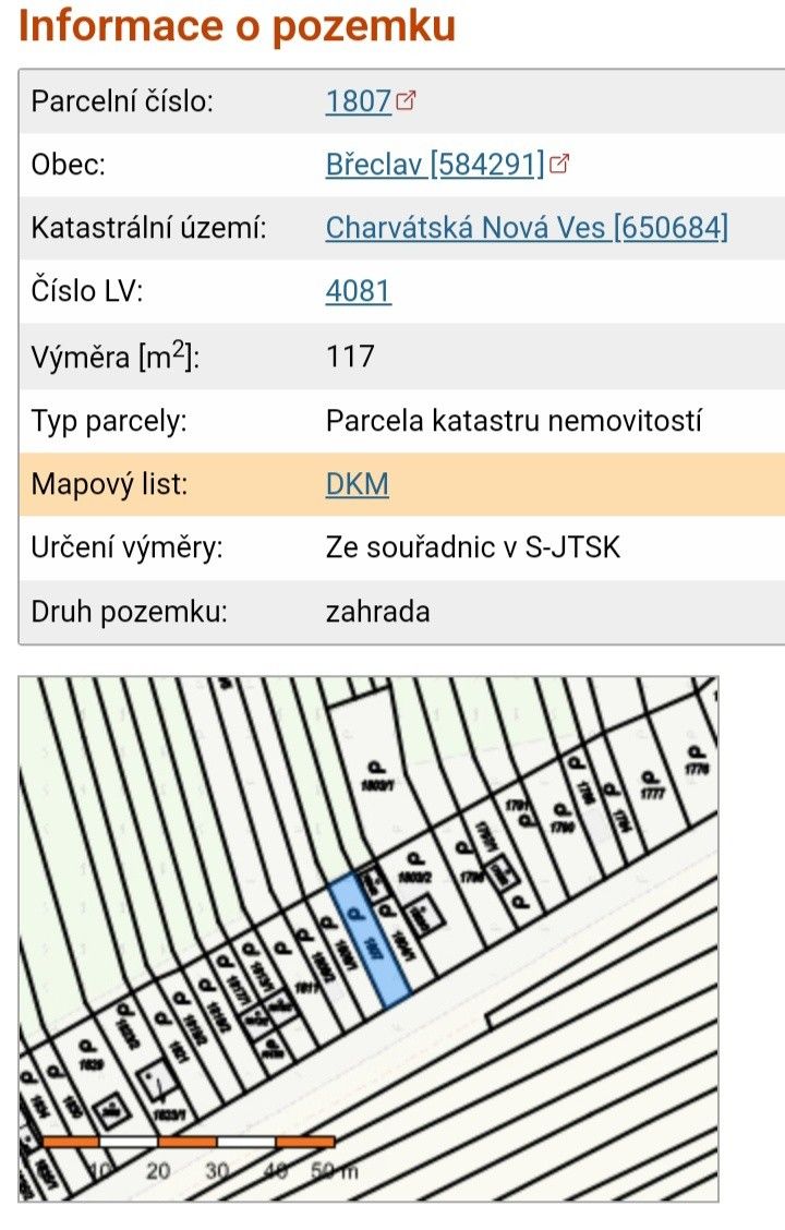 Prodej zahrada - Břeclav, 690 06, 814 m²