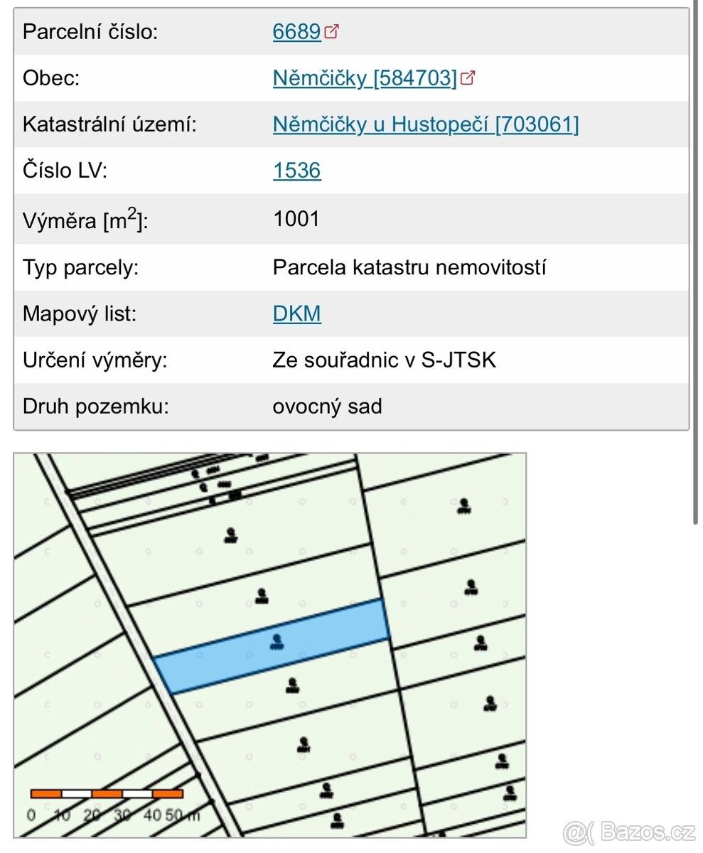 Prodej zahrada - Němčičky u Břeclavi, 691 07, 1 001 m²