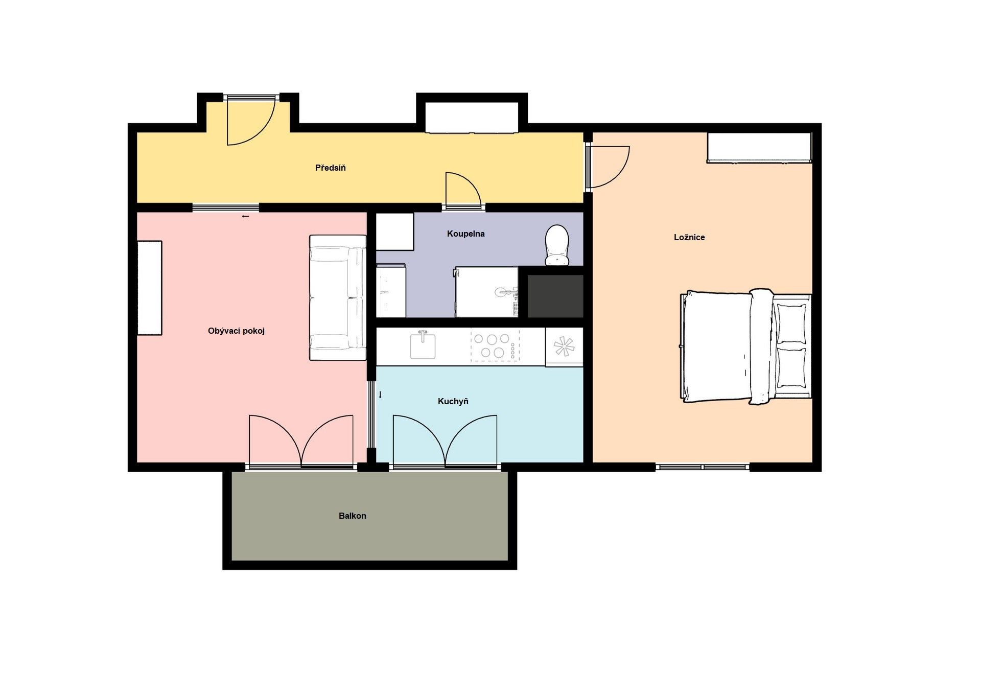 Pronájem byt 2+1 - Žalmanova, Praha, 50 m²