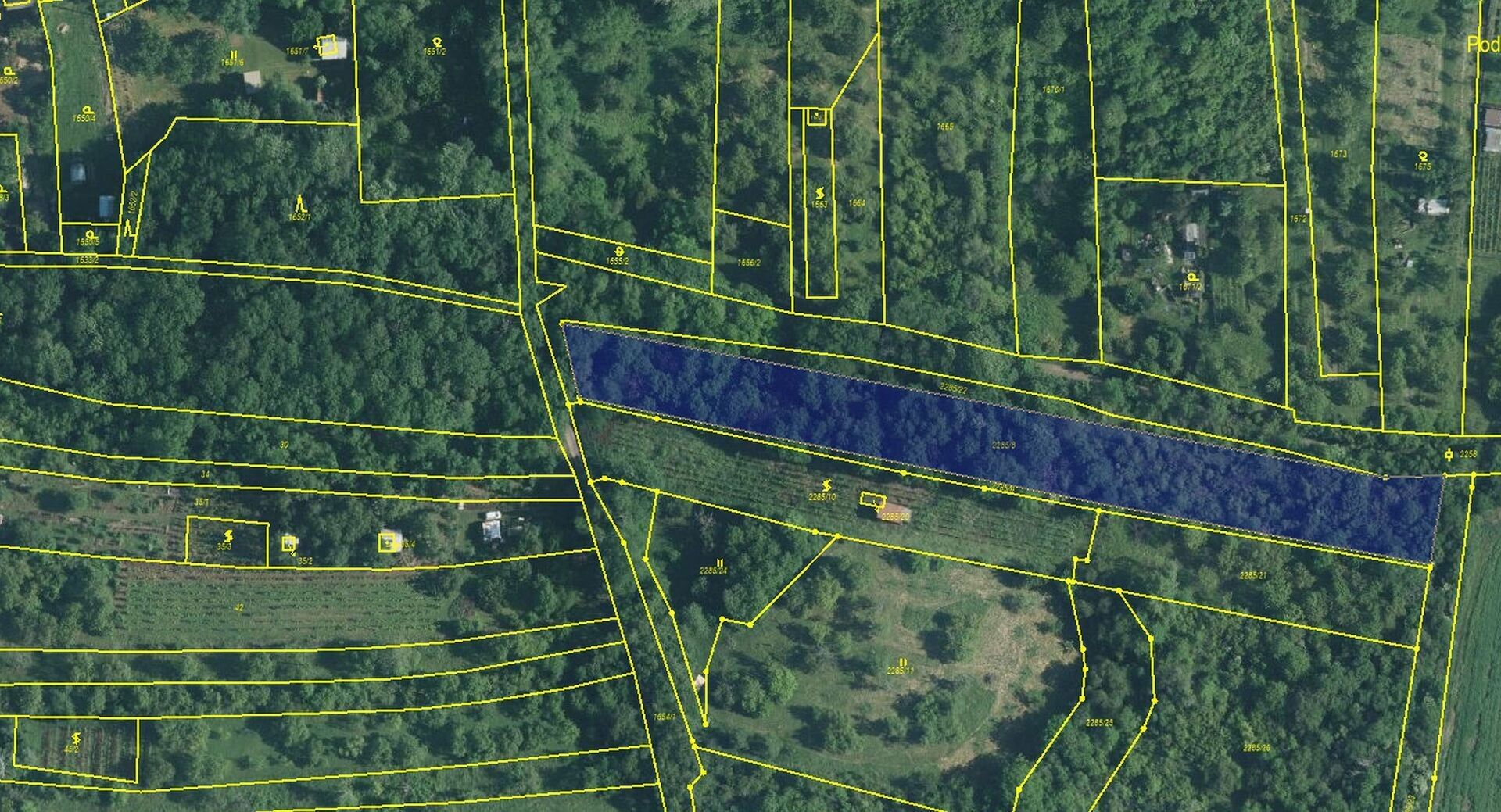 Zahrady, Palackého, Židlochovice, 4 239 m²