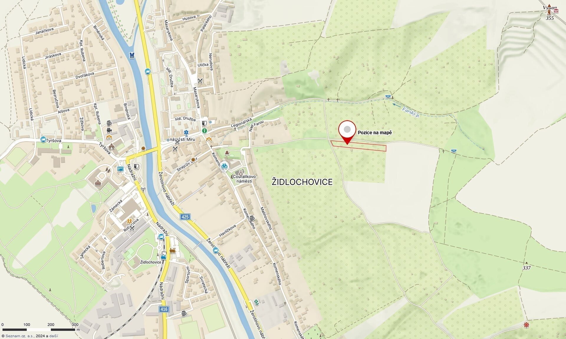 Prodej zahrada - Palackého, Židlochovice, 4 239 m²