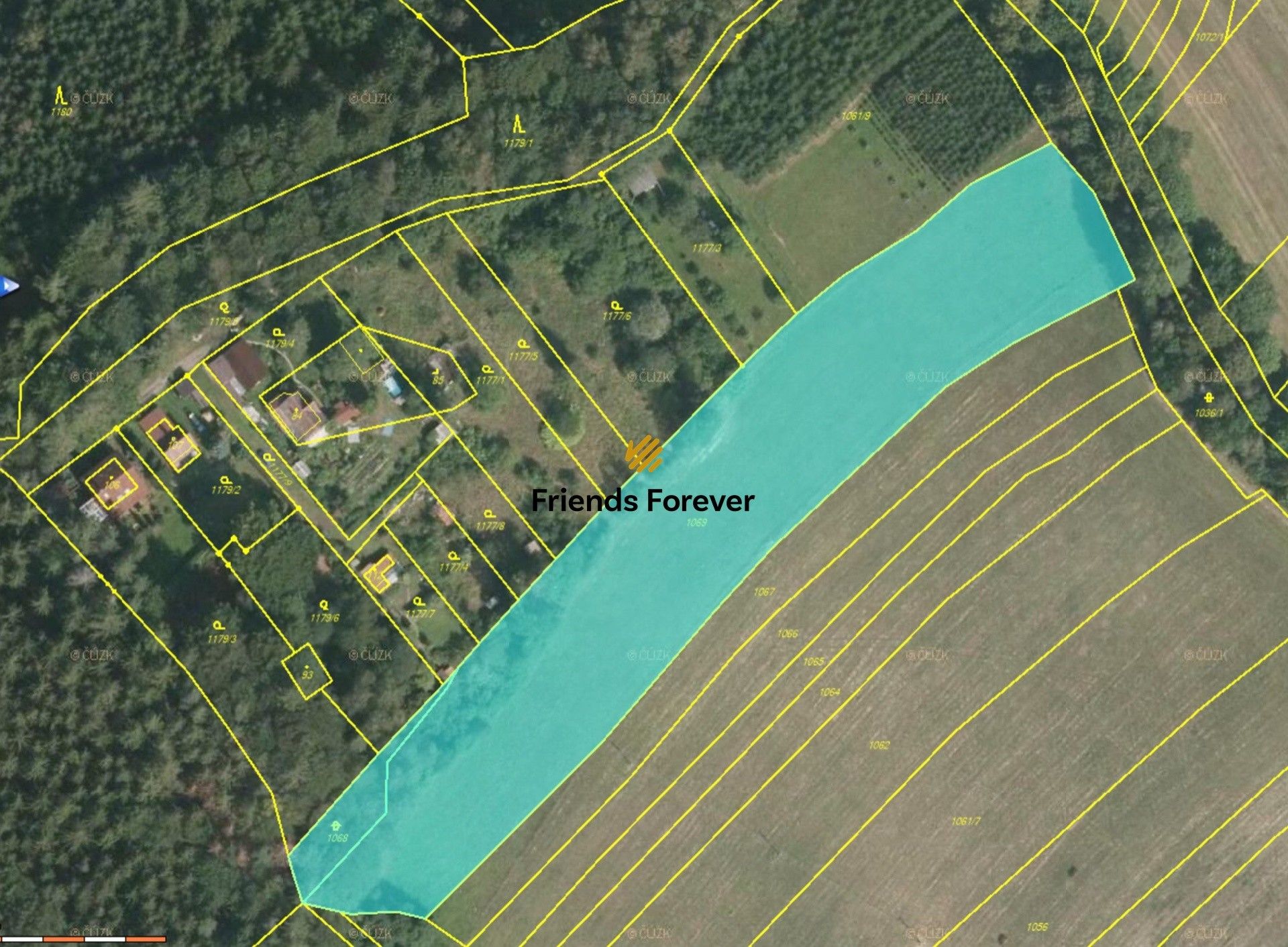 Zahrady, Mlýny, 9 298 m²