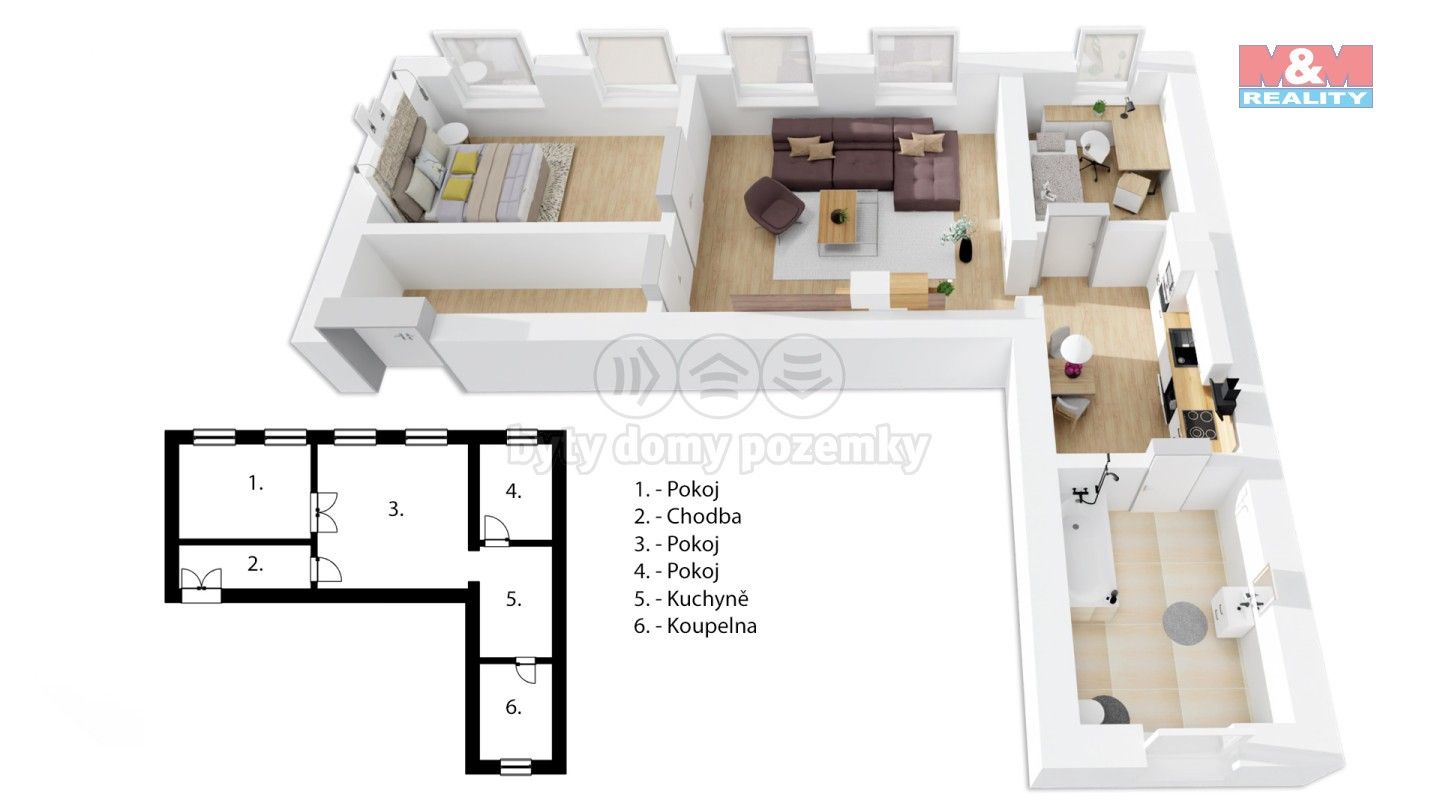 Prodej byt 3+1 - Husova, Liberec, 71 m²