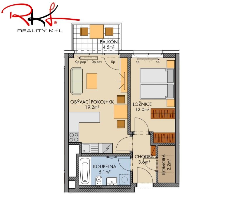 Prodej byt 2+kk - Praha, 190 00, 45 m²